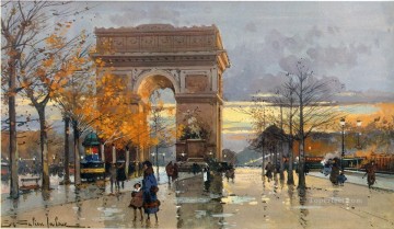 Place de L etoille a pres la pluie Eugene Galien Paris Oil Paintings
